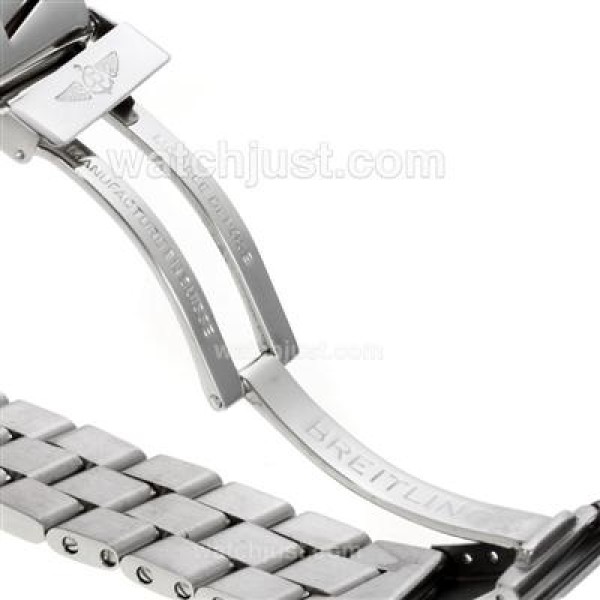 Breitling Super Ocean Working Chronograph Black Bezel with Black Dial S/S-White Needles