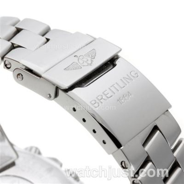 Breitling Super Ocean Working Chronograph Black Bezel with Black Dial S/S-White Needles