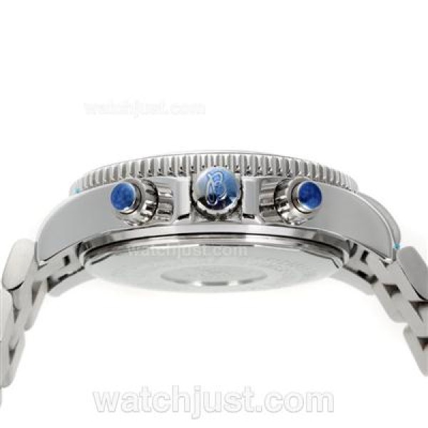 Breitling Super Ocean Working Chronograph Black Bezel with Black Dial S/S-White Needles