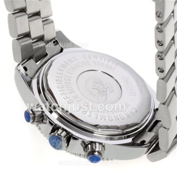 Breitling Super Ocean Working Chronograph Black Bezel with Black Dial S/S-White Needles