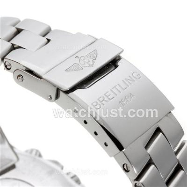 Breitling Super Ocean Working Chronograph Black Bezel with Black Dial S/S-Orange Needles