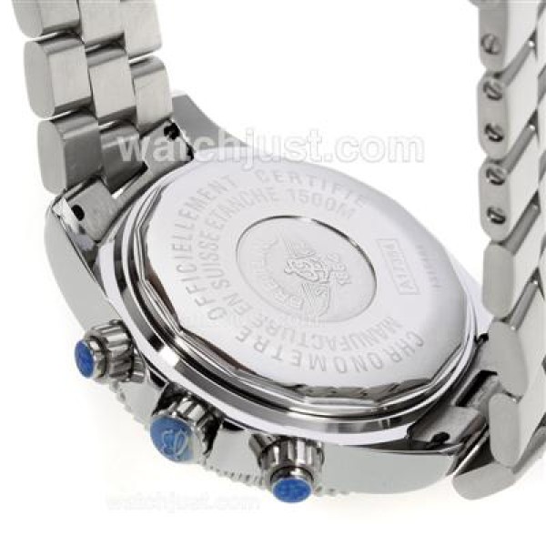 Breitling Super Ocean Working Chronograph Black Bezel with Black Dial S/S-Orange Needles