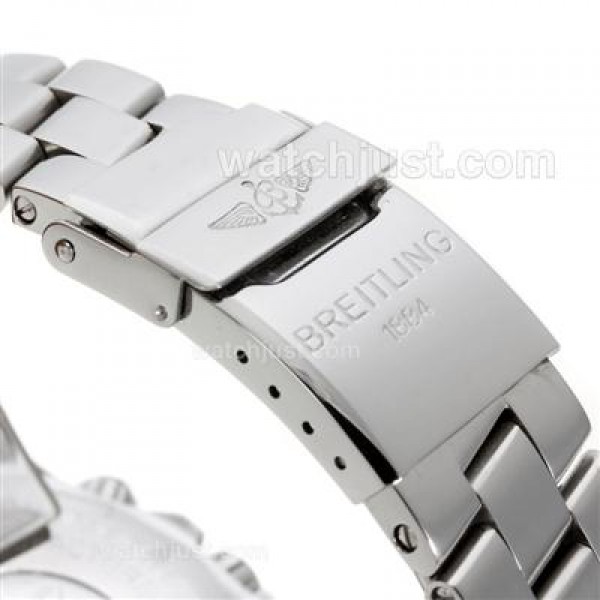 Breitling Super Ocean Working Chronograph Black Bezel with Black Dial S/S-Blue Needles