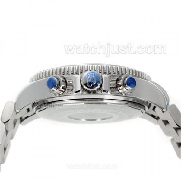 Breitling Super Ocean Working Chronograph Black Bezel with Black Dial S/S-Blue Needles