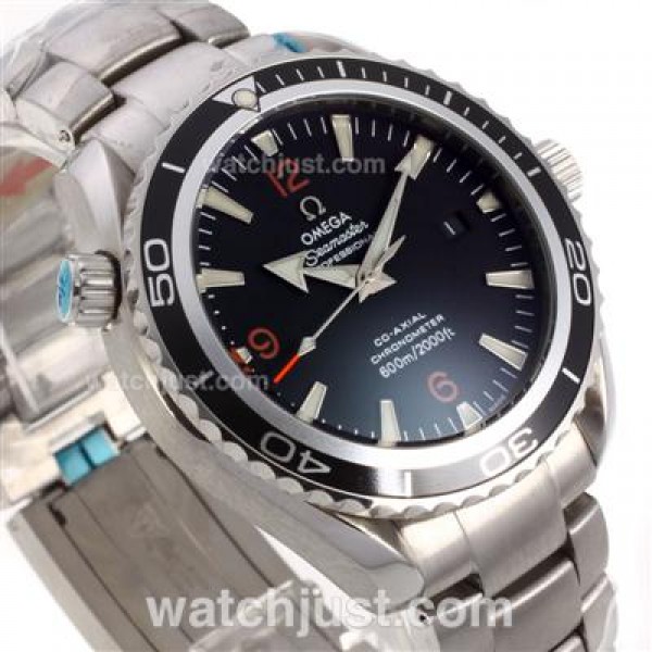 Omega Seamaster Automatic with Black Bezel and Dial S/S-Medium Size