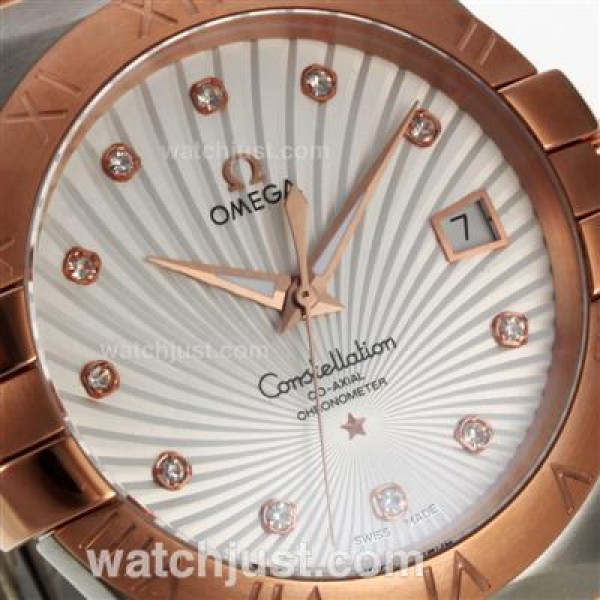 UK High End Omega Constellation Replica Watches With White Dials For Men