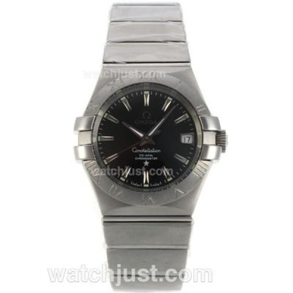 UK Best Quality Omega Constellation Fake Watches with Black Dials For Sale