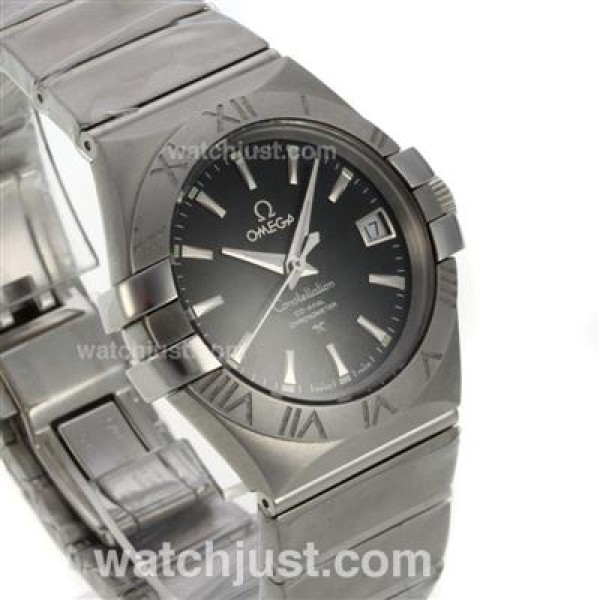 UK Best Quality Omega Constellation Fake Watches with Black Dials For Sale