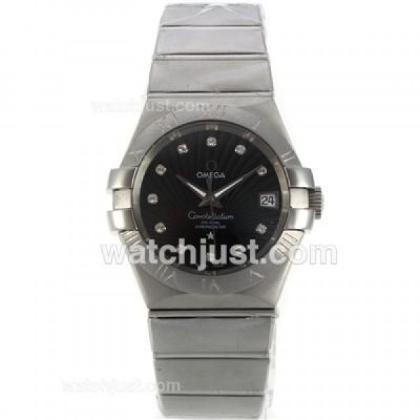 UK Best Quality Omega Constellation Replica Watches With Black Dials For Men