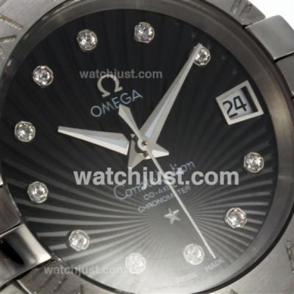 UK Best Quality Omega Constellation Replica Watches With Black Dials For Men
