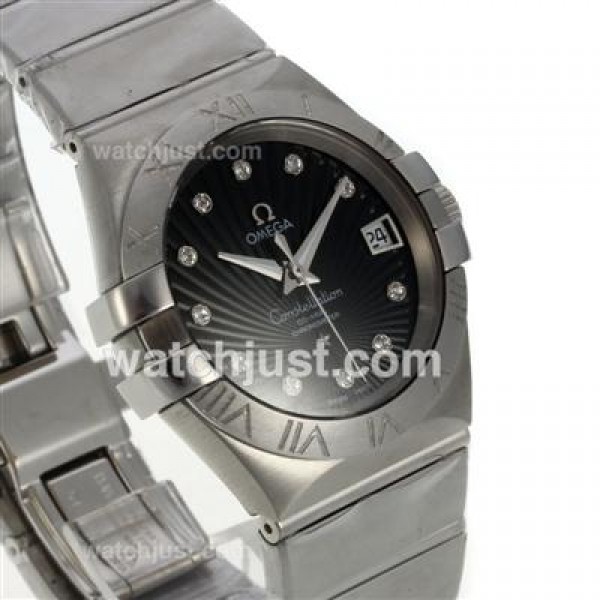 UK Best Quality Omega Constellation Replica Watches With Black Dials For Men