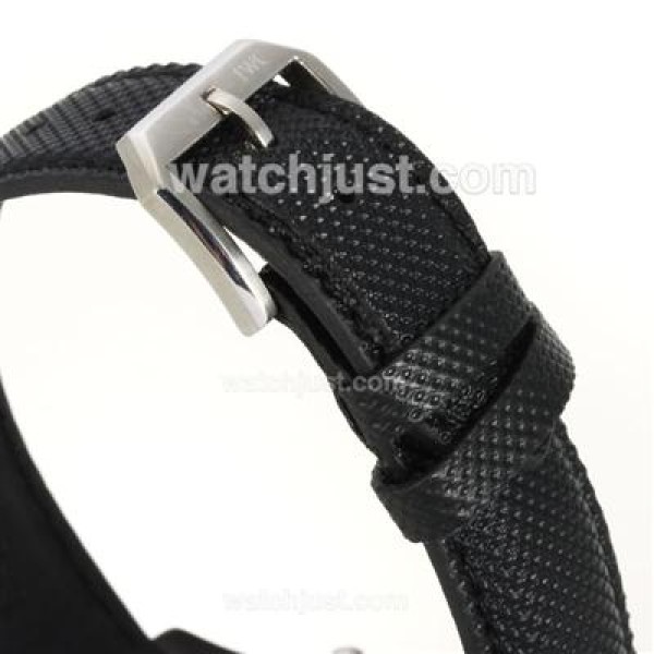 IWC Pilot Top Gun Automatic PVD Case with Black Dial-Leather Strap