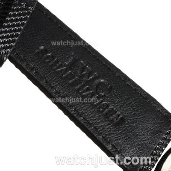 IWC Pilot Top Gun Automatic PVD Case with Black Dial-Leather Strap