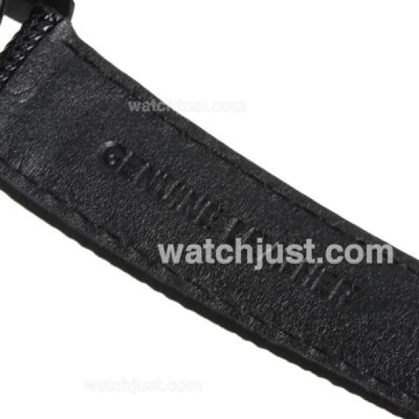 IWC Pilot Top Gun Automatic PVD Case with Black Dial-Leather Strap