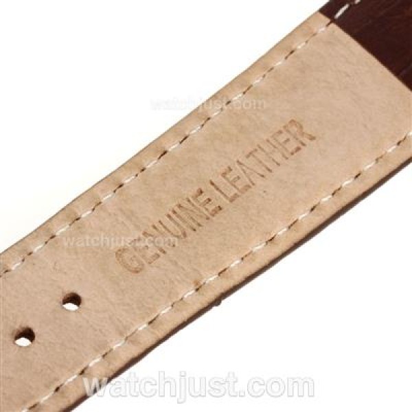 Omega Brown Leather Strap with Rose Gold Deployment Buckle for Swiss Version
