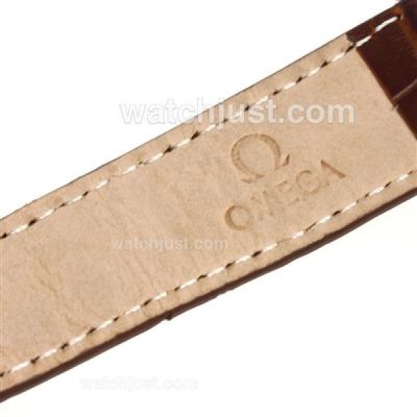 Omega Brown Leather Strap with Rose Gold Deployment Buckle for Swiss Version