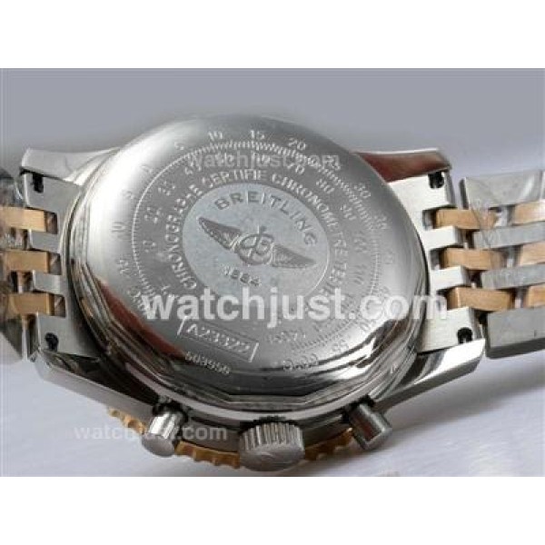 Breitling Navitimer Chronograph Swiss Valjoux 7750 Movement Two Tone with White Dial