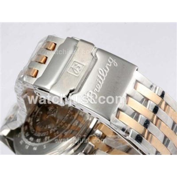 Breitling Navitimer Chronograph Swiss Valjoux 7750 Movement Two Tone with White Dial
