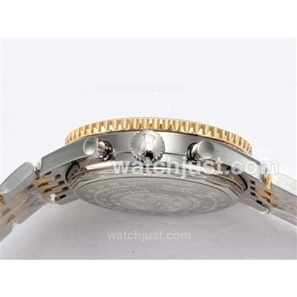 Breitling Navitimer Chronograph Swiss Valjoux 7750 Movement Two Tone with White Dial