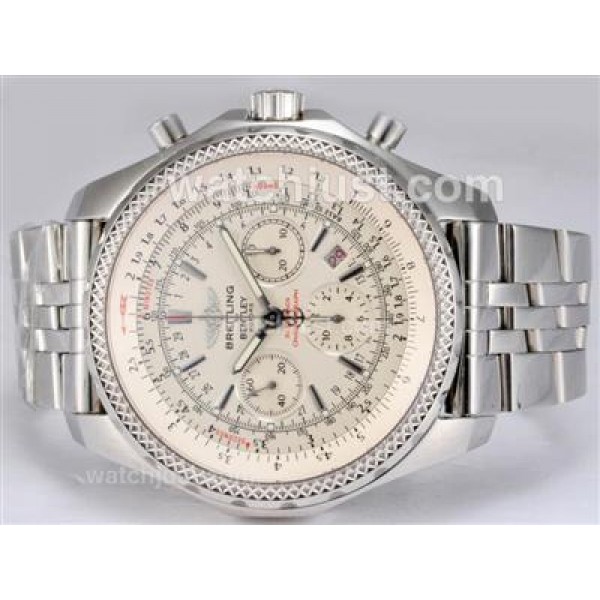 Breitling for Bentley Motors Chronograph Swiss Valjoux 7750 Movement with White Dial