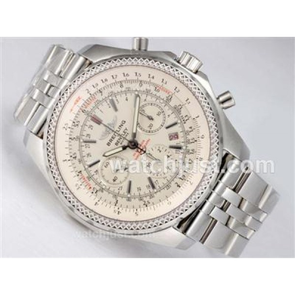 Breitling for Bentley Motors Chronograph Swiss Valjoux 7750 Movement with White Dial