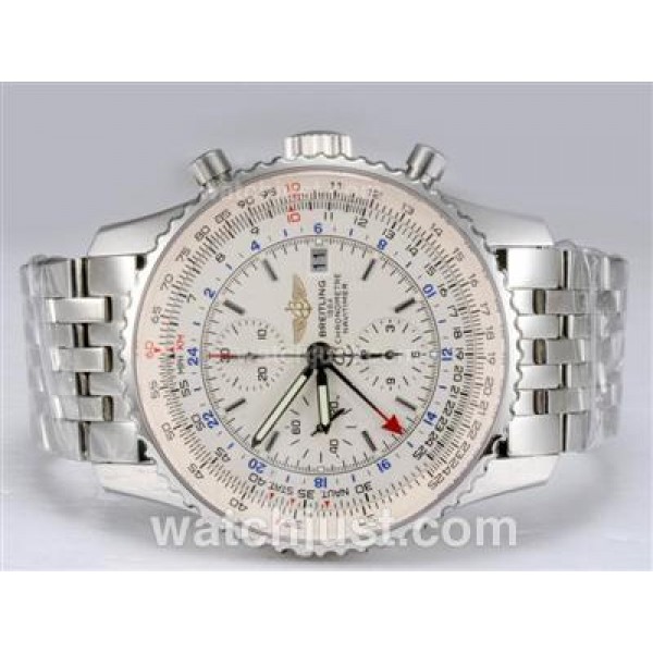 Breitling Navitimer World Swiss Valjoux 7750 Movement with White Dial