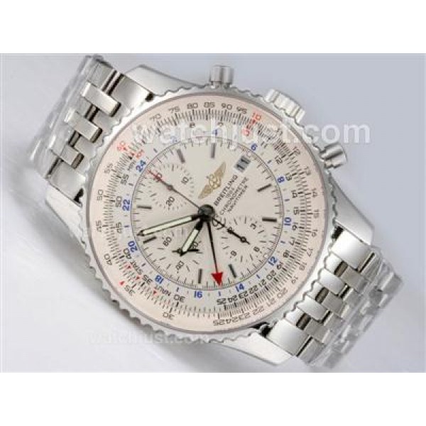 Breitling Navitimer World Swiss Valjoux 7750 Movement with White Dial