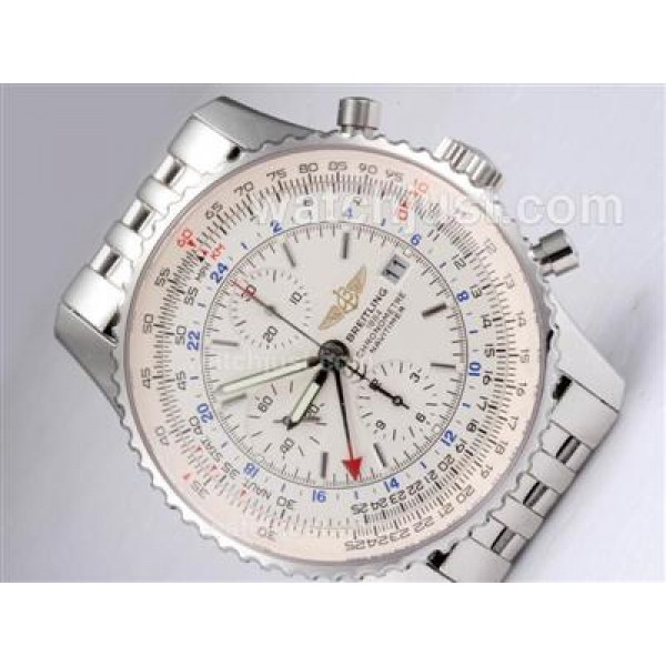 Breitling Navitimer World Swiss Valjoux 7750 Movement with White Dial