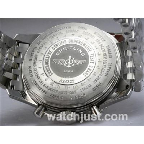 Breitling Navitimer World Swiss Valjoux 7750 Movement with White Dial