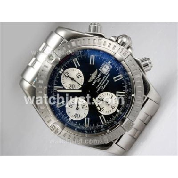 Breitling Chronomat Evolution Chronograph Swiss Valjoux 7750 Movement with Blue Dial