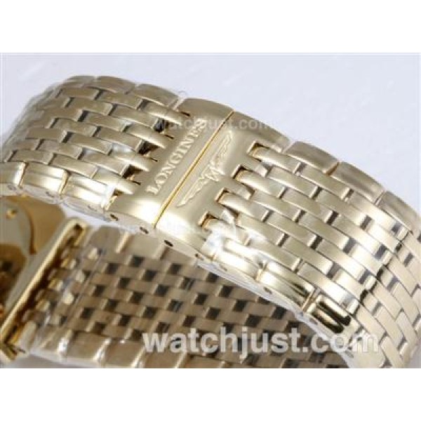 Longines La Grande Classique Swiss ETA Movement Full Gold with Diamond Bezel-White Dial