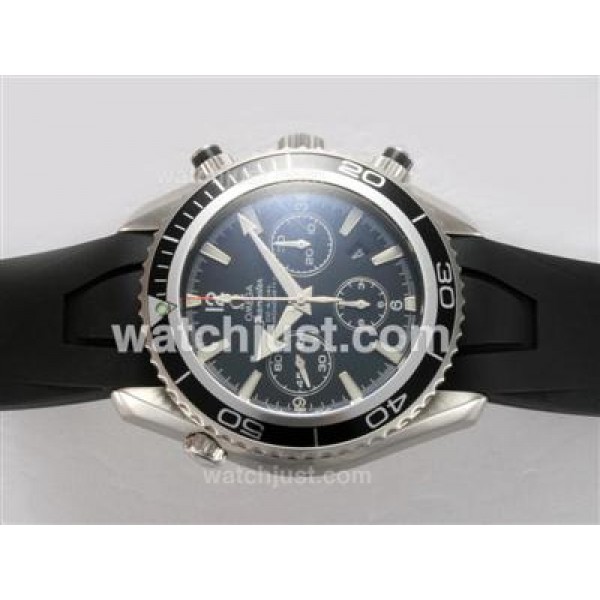 UK Best Quality Omega Seamaster Planet Ocean Replica Watches With Black Dials For Men