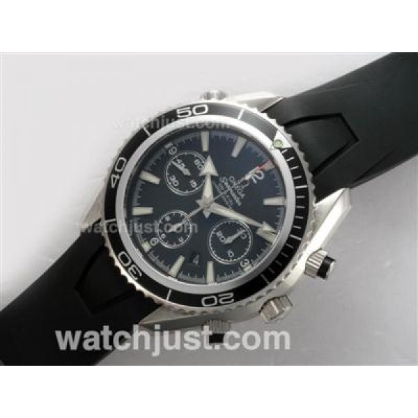 UK Best Quality Omega Seamaster Planet Ocean Replica Watches With Black Dials For Men