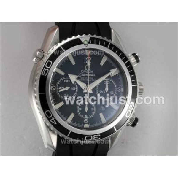 UK Best Quality Omega Seamaster Planet Ocean Replica Watches With Black Dials For Men