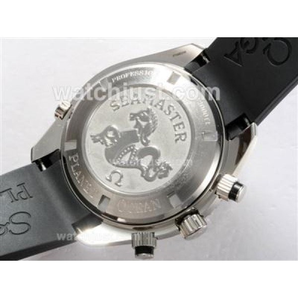 UK Best Quality Omega Seamaster Planet Ocean Chronograph Replica Watches With Black Dials For Men