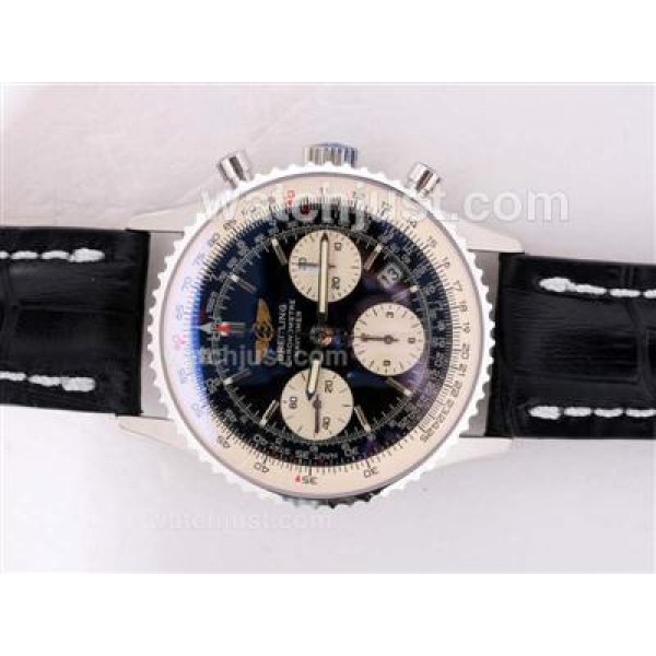 Breitling Navitimer Chronograph Swiss Valjoux 7750 Movement AR Coating with Black Dial