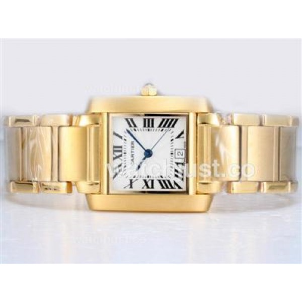 Cartier Tank Full Gold with White Dial