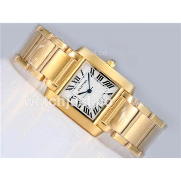 Cartier Tank Full Gold with White Dial