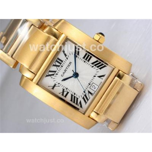 Cartier Tank Full Gold with White Dial