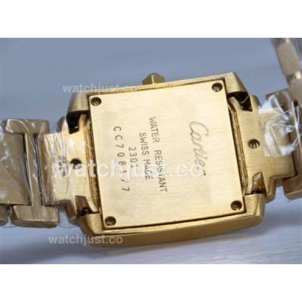 Cartier Tank Full Gold with White Dial