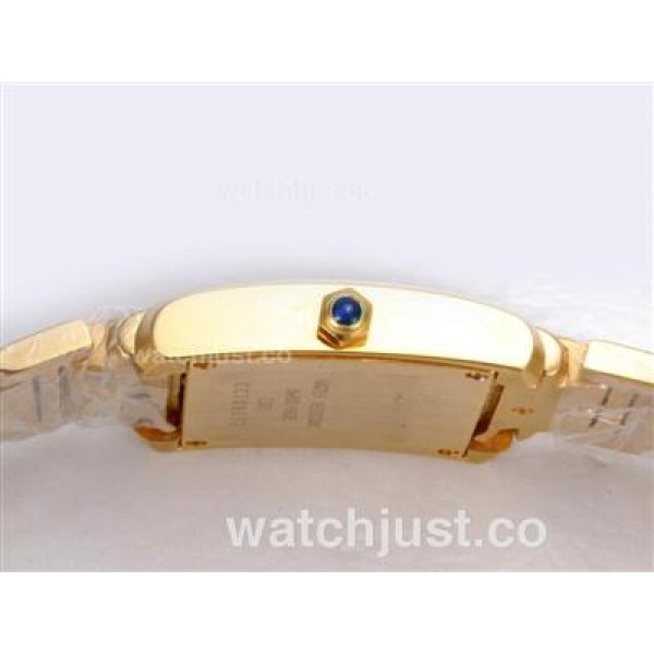 Cartier Tank Full Gold with White Dial