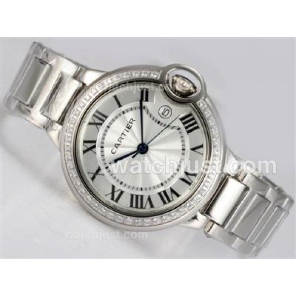 Cartier Ballon Bleu de Cartier Diamond Bezel with White Dial