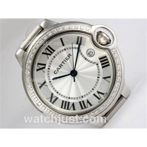 Cartier Ballon Bleu de Cartier Diamond Bezel with White Dial