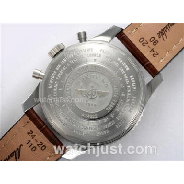 Breitling Navitimer World Chronograph Swiss Valjoux 7750 Movement with Black Dial-Deployment Buckle