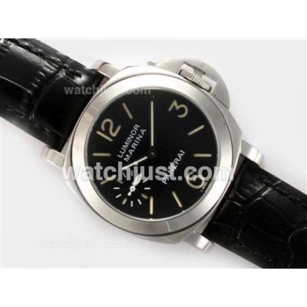 Panerai Luminor Marina Swan Neck Unitas 6497 Movement with Black Dial