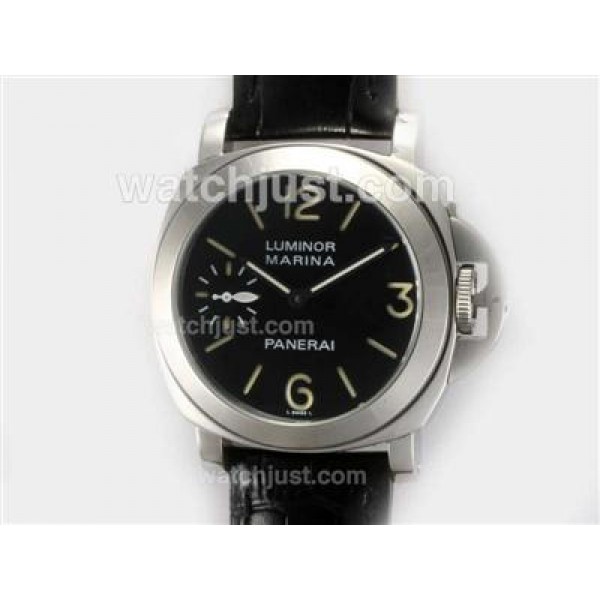 Panerai Luminor Marina Swan Neck Unitas 6497 Movement with Black Dial
