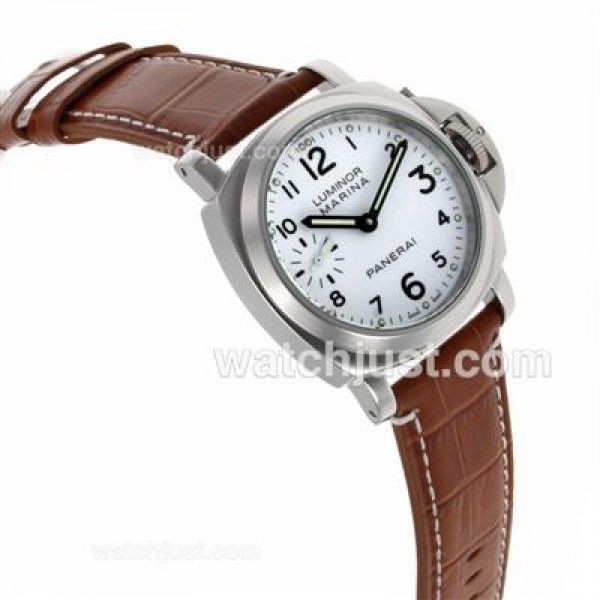 Panerai Luminor Marina PAM 113 Swan Neck Unitas 6497 Movement With White Dial