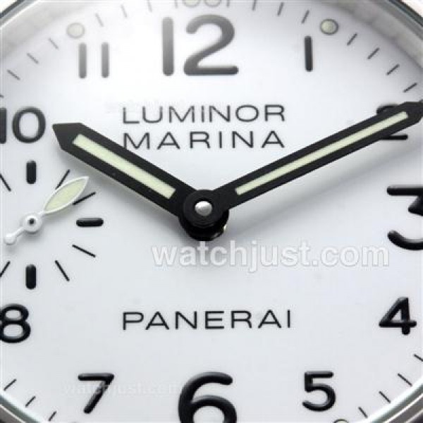 Panerai Luminor Marina PAM 113 Swan Neck Unitas 6497 Movement With White Dial