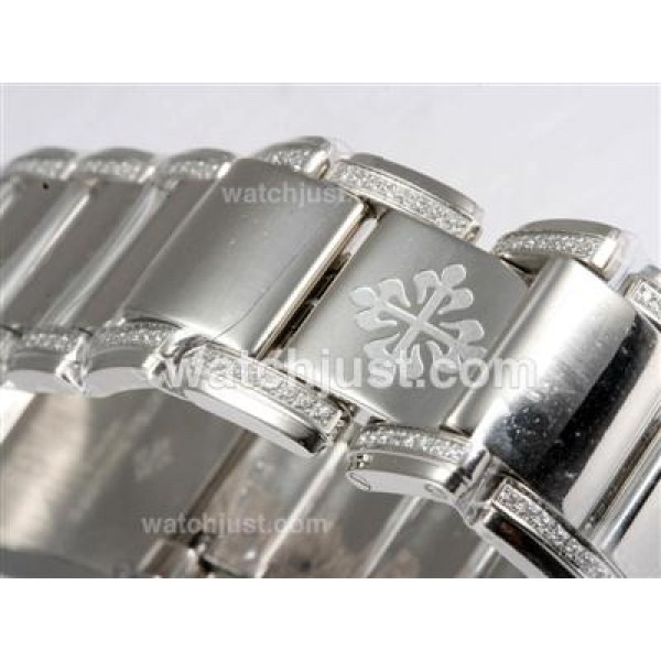Patek Philippe Ref.4910 Swiss ETA Movement Diamond Bezel and Marking with White Dial Lady Model