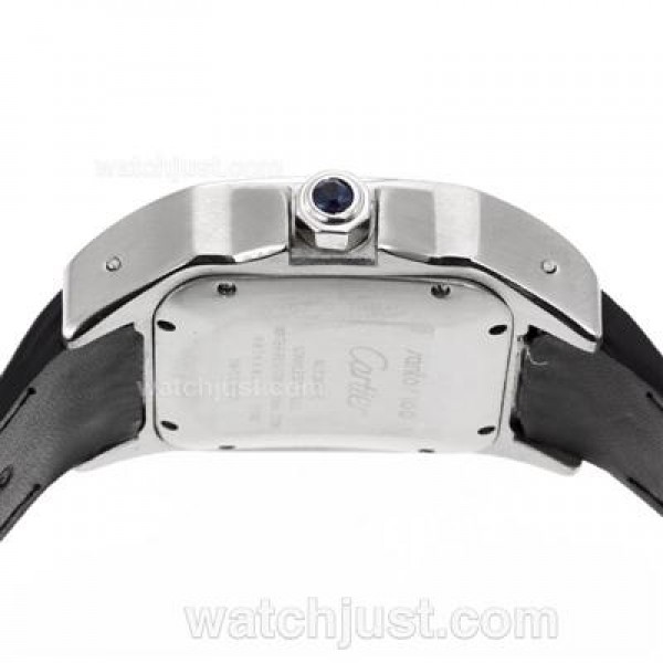 Cartier Santos 100 Automatic with White Dial-Deployment Buckle